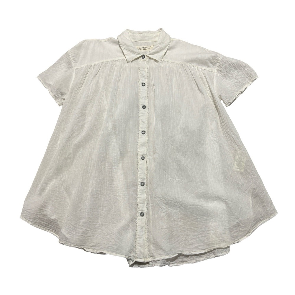 We The Free Women's Short Sleeve Button Down Shirt Blouse Size Small 24 x 30